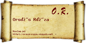 Orsós Róza névjegykártya